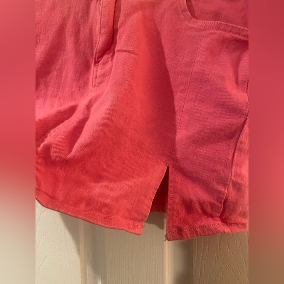 Stretchy Pink Denim Mini Skort - Picture 4 of 4